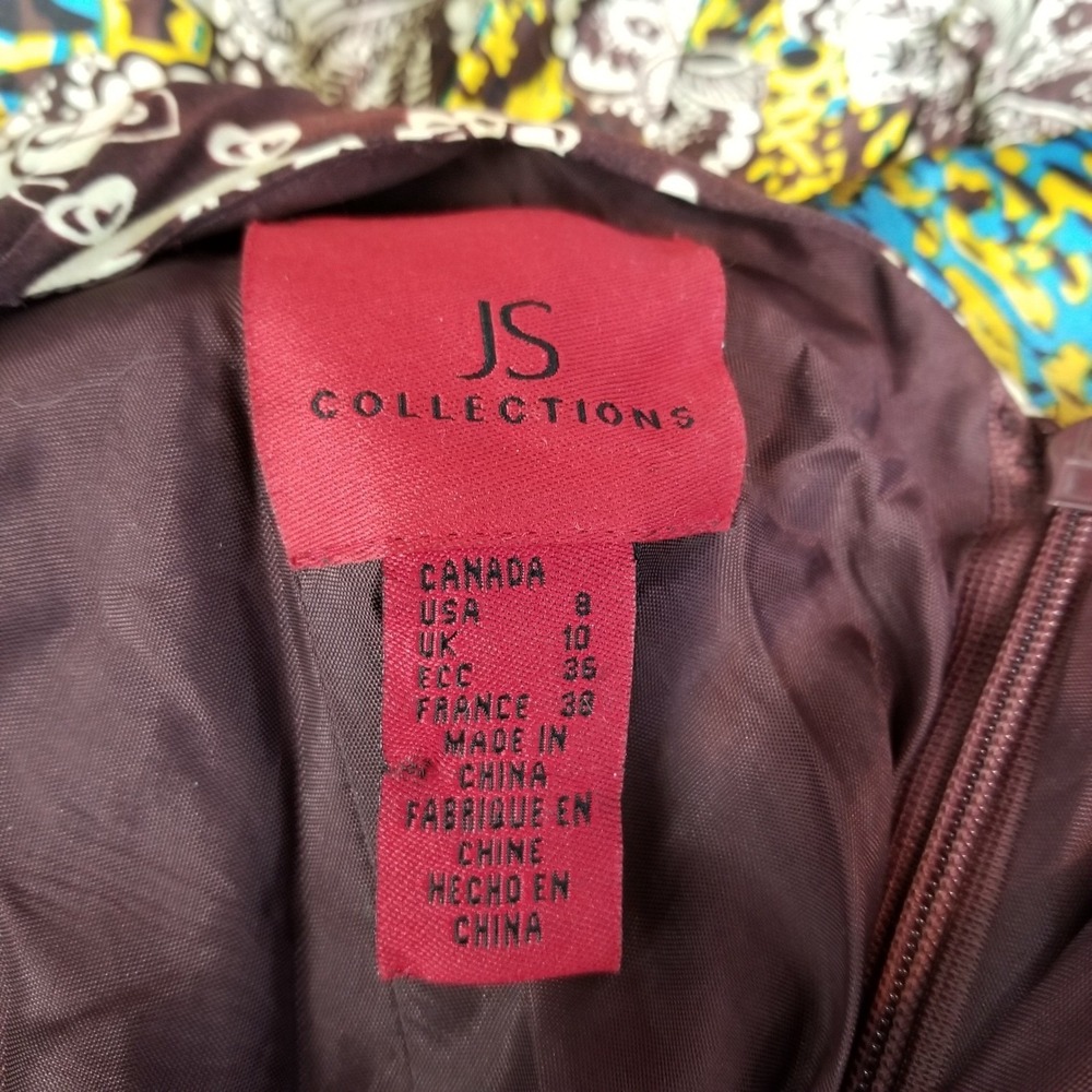 Vintage Y2K Maxi Dress 8 100% Silk Floral High Low Halter Brown Multi Boho Fairy - Picture 10 of 13